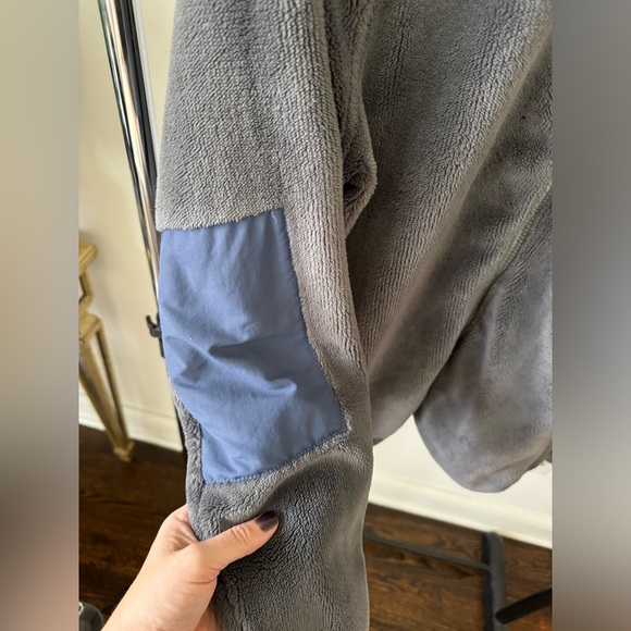 LL BEAN Women’s Small High Pile Full Zip Fleece Jacket Elbow Pads Gray - Picture 7 of 7